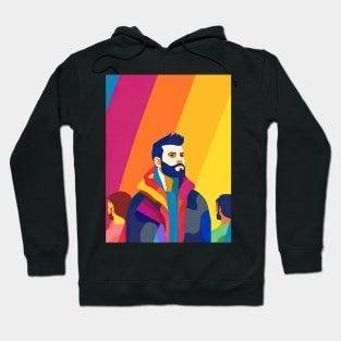 guy with colorful background Hoodie